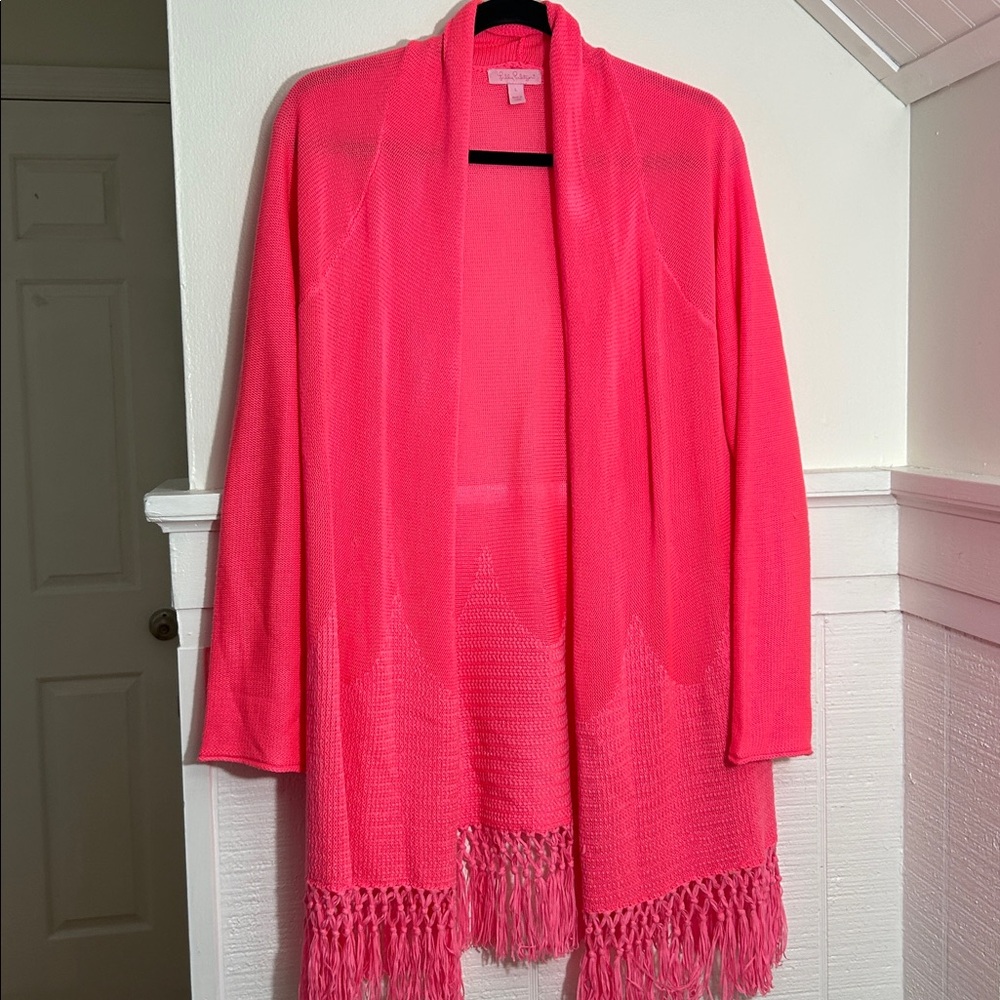 Lilly Pulitzer Tatum Cardigan Sweater in Pascha Pink size Large - Picture 2 of 6
